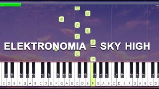 Elektronomia  Sky High Easy Piano Tutorial [upl. by Ayyidas]