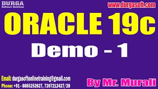 ORACLE 19c tutorials  Demo  1  by Mr Murali On 29052024 6PM IST [upl. by Aidni829]