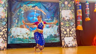 Vrindavani Venu Dance  Marathi Abhang  Bharatanatyam by Abhirami Shankar  Krishna Janmashtami [upl. by Ecydnarb]