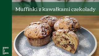 Muffinki z kawałkami czekolady  szybki przepis na słodką przekąskę [upl. by Ataga958]