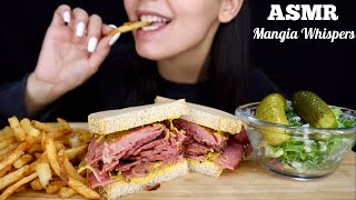 ASMR  EATING SMOKED MEAT SANDWICH  FRIES MUKBANG WHISPER  MANGIA WHISPERS 먹방 [upl. by Onailil]