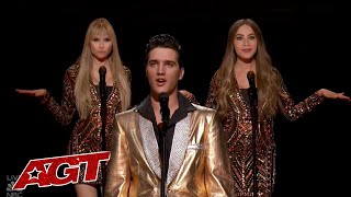 ELVIS Comes Alive To Sing with Simon Cowell Sofia Vergara and Heidi Klum on Americas Got Talent [upl. by Socem]