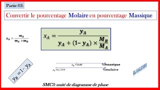 Convertir le pourcentage molaire en pourcentage massique SMC3 Diagramme de phase exercice dapp [upl. by Niattirb]