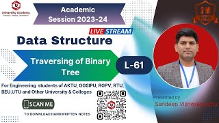 DSUC61 Traversing of Binary Tree in Data Structure  Inorder Preorder and Postorder  Recursion [upl. by Nylhsa]