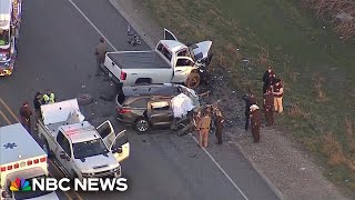 Wrongway crash in Texas leaves six members of one family dead [upl. by Ollayos]