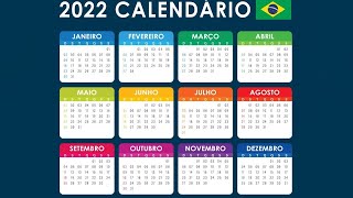 Calendário 2022 com Feriados Nacionais [upl. by Madanhoj42]