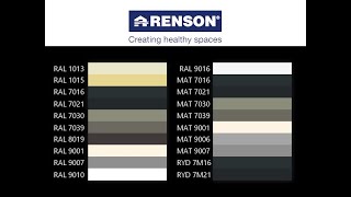 Renson RAL Color Swatches [upl. by Aremahs794]