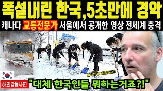 해외감동사연 quot폭설 내린 한국보고 5초만에 경악quot 캐나다 교통전문가 서울에서 공개한 영상으로 전세계 충격 [upl. by Shakespeare]