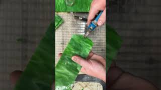 Cutting stained glassamp grinding for Tiffany style 3D plant stainedglass plants fyp art [upl. by Lieberman]