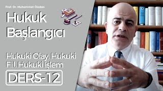 Prof Dr Muhammet Özekes Hukuk Başlangıcı Dersi 12 Hukuki Olay Hukuki Fiil Hukuki İşlem [upl. by Negris]