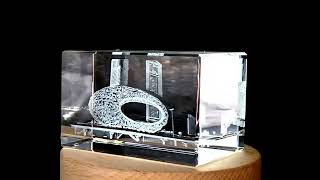 Exquisite 3D Engraved Crystal Replica of the Iconic Museum of the Future in Dubai FSA  88 [upl. by Hakim]