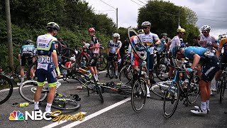 2021 Tour de France crash compilation  Cycling on NBC Sports [upl. by Rohpotsirhc]