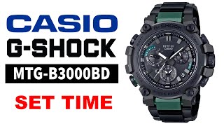 How to set time on Casio GShock MTGB3000BD1A2 [upl. by Elletnuahc221]