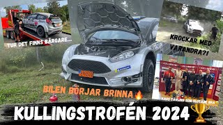 Rallybilen brinner och kaos i skogen🤯 Kullingstrofén 2024🏆 [upl. by Refiffej]