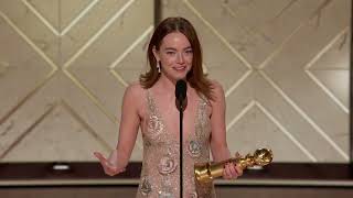 Emma Stone Wins Best Female Actor – Motion Picture MusicalComedy I 81st Annual Golden Globes [upl. by Nyltyak]