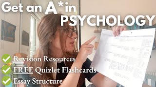 How I Revised for PSYCHOLOGY A Level FREE revision resources how to structure essays amp exams [upl. by Tessa122]