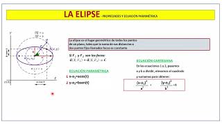 Tutorial de la Elipse ecuaciones paramétrica y cartesiana propiedades [upl. by Naryb]