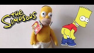 SINGING HOMER SIMPSON MACHO MAN DOLL PLUSH TEDDY BEAR DANCE APPLAUSE RUSS BERRIE TOY KIDS VIDEO FUN [upl. by Lessur]