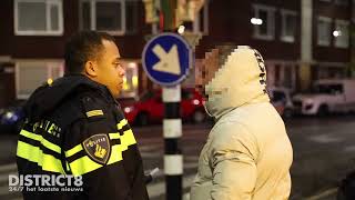 Alcomobilist schat gladheid door hagel verkeerd in en ramt lichtmast Vreeswijkstraat Den Haag [upl. by Uhej842]