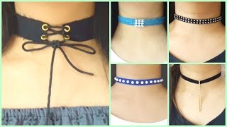 10 DIY Chokers  Easy and Cheap [upl. by Enerak]