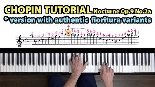 PIANO TUTORIAL  Chopin Nocturne Op9 No2a  Authentic Variants [upl. by Hanonew198]