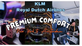 FLIGHT REVIEW✈️KLM Royal Dutch Airlines ✨PREMIUM COMFORT✨Class from NYC to Amsterdam 🇳🇱 [upl. by Kirshbaum]