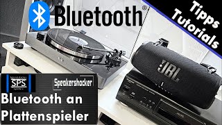 Plattenspieler an Bluetooth Lautsprecher anschließen wie geht das Plattenspieler und Bluetooth Box [upl. by Schug]