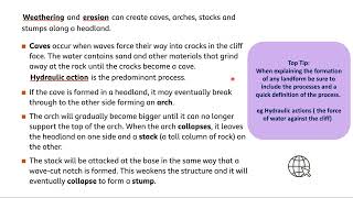 Coastal Erosion Junior Cycle Geography [upl. by Ecnadnac]