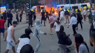 LEEDS RIOT 2024  UK Police RUN AWAY From Protesters  Harehills Riots [upl. by Gonnella]