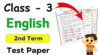 Class 3 English Test Paper Class 3 English Worksheet  Class 3 Worksheet Grade 3 English  Class 3 [upl. by Tiras]