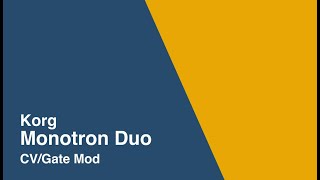 Monotron Duo CVGate mod [upl. by Ulrica]