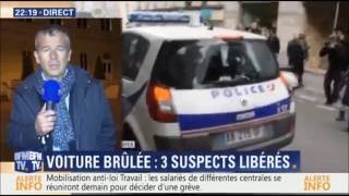 VOITURE DE POLICE BRÛLÉE  3 SUSPECTS LIBÉRÉS [upl. by Adarbil352]