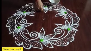 simple easy latest daily kolam 5×3 dots [upl. by Annayehc]