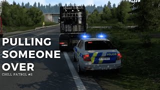 TruckersMP Game Moderator  Pulling Someone Over  Chill Police Patrol 2 [upl. by Marentic]