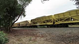 Georgetown Rail and Equiptment ballast dump train Moorpark [upl. by Linnie]