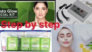 Vlcc insta glow facialFull tutorial step by step Honest Review  insta glow facial kaise kare [upl. by Ocimad8]