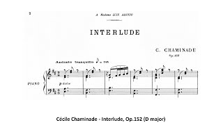 Cécile Chaminade  Interlude Op152 D major [upl. by Seebeck148]