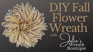 New Fall Flower Wreath Tutorial  Make an Easy Wreath for Your Front Door  Make a Fall Wreath [upl. by Tteve134]