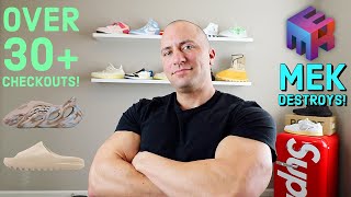 MEKAIO Destroying YEEZY SLIDES amp FOAM RUNNERS Over 30 Checkouts  Unboxing [upl. by Marietta]