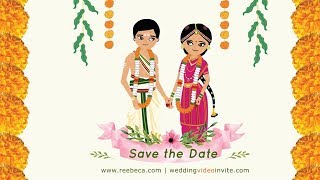 Tamil Brahmin Animated Wedding Video Invitation  WhatsApp Invitation Mobile Invitation [upl. by Anirbac998]