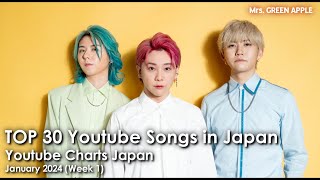 TOP 30 Youtube Songs in Japan  January 2024 Week 1 [upl. by Azarria]