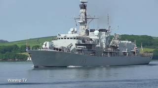 HMS ST ALBANS F83 LEAVES DEVONPORT NAVAL BASE AT MUTTON COVE  4th June 2018 [upl. by Berlinda]