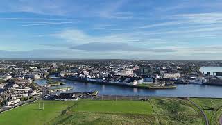 Galway Bay Ireland From The Air Coming Back Over The Sports Fields Towards Town [upl. by Nathalia]