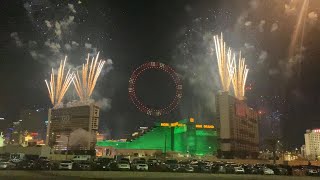 LIVE Tropicana Implosion Drone show Fireworks and the Towers Come Down [upl. by Euginomod]