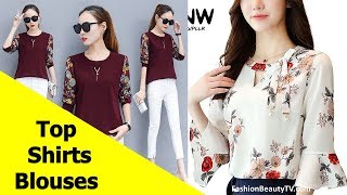 Top 50 Beautiful Shirt and Blouse Designs For Ladies S9 [upl. by Gnirps466]