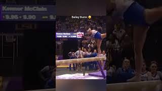 No clue how she stayed on the beam😳 gymnastics beam save ncaa [upl. by Kirad607]