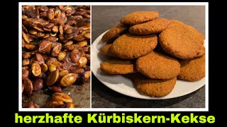 herzhafte Kekse aus Kürbiskernen  Kürbiskerne rösten und mahlen Rezept  Selbstversorgung Kürbis [upl. by Ramedlab]