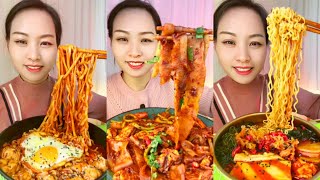 Asmr chinese eating spicy noodles mukbang  Eating fire noodles  Spicy food challenge [upl. by Nylac]