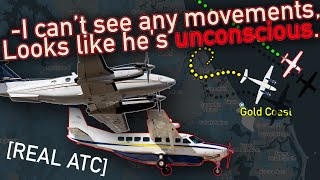 SINGLE PILOT BECOMES INCAPACITATED IN FLIGHT REAL ATC [upl. by Aimerej]