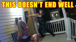 Bodycam Footage  Drunk 20YearOld College Student Pushes Officer and Gets Pepper Sprayed [upl. by Asenev]